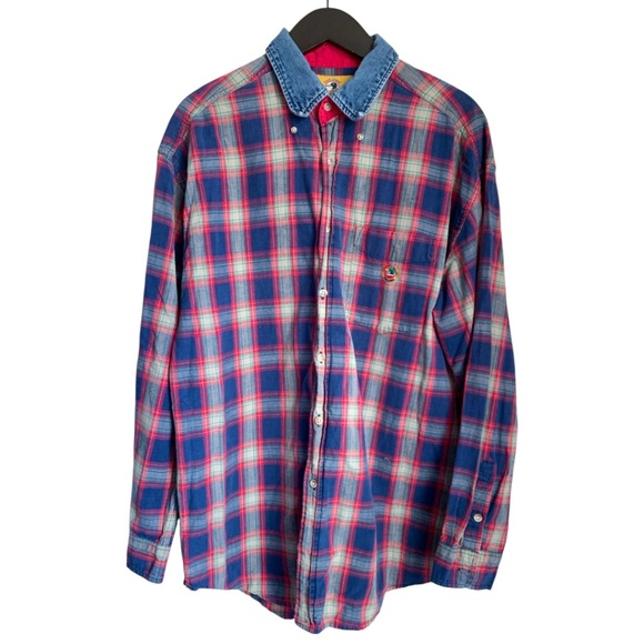 Duck Head Other - Duck Head Men's Plaid Denim Shirt Size Large Vintage Button Down Shirt Cotton